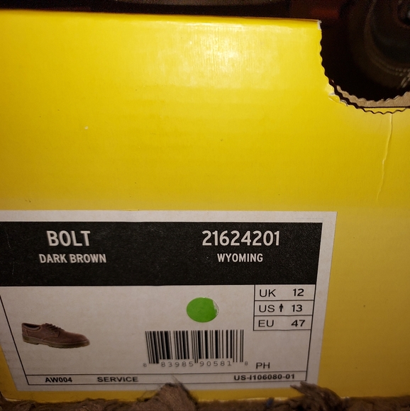 DR. MARTENS Bolt Industrial Chunky Shoes Mens Brown Leather Wyoming New in Box